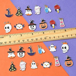 26pcs 13 Arten Halloween-Thema-Legierungs-Emaille-Anhänger&nbsp;ENAM-FS0002-08