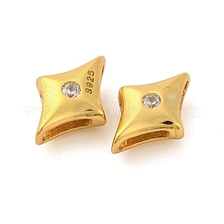 925 ciondolo scorrevole in argento sterling con micro pavé di zirconi cubici trasparenti&nbsp;STER-P061-02A-G