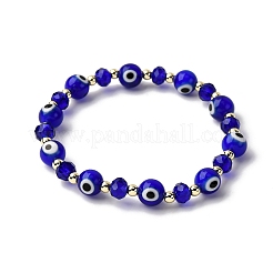 Bracelets extensibles faits à la main en verre et perles de verre contre le mauvais œil pour hommes et femmes&nbsp;BJEW-JB12368