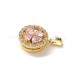 Pendenti in zirconi cubici trasparenti in micro pavè di ottone&nbsp;ZIRC-D276-01G-G