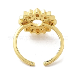 Manschettenringe aus Messing mit Mikropavé-Zirkonia für Damen&nbsp;RJEW-P129-06B-G