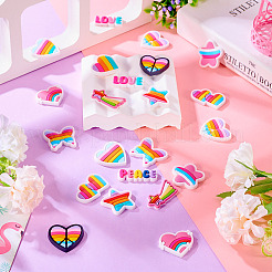 24 Stück 12 Stile Regenbogen-PVC-Cabochons&nbsp;FIND-TA0005-48