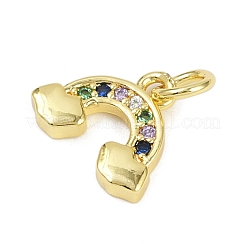 Pendentifs avec zircon cubiques à micro-pavés en laiton&nbsp;KK-L231-01G-02