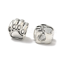 Tibetischen Stil Zinklegierung Hundetatze druckt European Beads&nbsp;X-MPDL-R038-008AS-RS