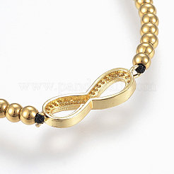 Pulseras ajustables de cuentas trenzadas de acero inoxidable 304&nbsp;BJEW-I263-11