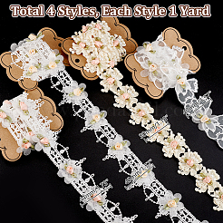 4 Yards 4 Stile Organza-Blumen-Spitzenbesatz&nbsp;SRIB-GA0001-10