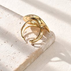 Offene Manschettenfingerringe aus 304 Edelstahl für Damen&nbsp;STAS-Z112-13G