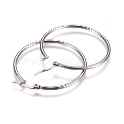 Pendientes de aro grandes de acero inoxidable 201 resistentes al deslustre&nbsp;X-EJEW-F237-02B-P