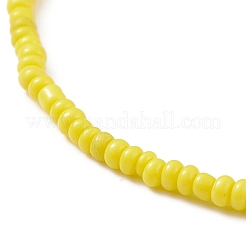 Ensemble de bracelets extensibles en perles de verre et en laiton de style 5pcs 5 pour femmes&nbsp;BJEW-JB08978