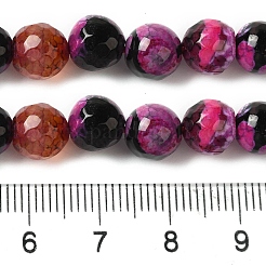 Brins de perles d'agate craquelées au feu naturel teintées et chauffées&nbsp;G-P539-B01-07