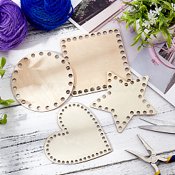 4 cadre vierge brodé au point de croix en bois de 4 styles&nbsp;DIY-PH0003-76A