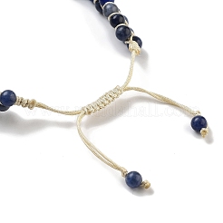 Braccialetti con perline rotonde intrecciate in sodalite naturale&nbsp;BJEW-K251-06M