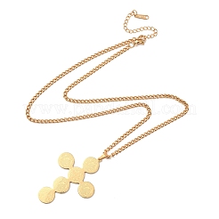 Collana con ciondolo a croce di San Benedetto in acciaio inossidabile 304&nbsp;NJEW-Z119-02G