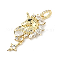 Pendentifs en laiton zircon cubique transparent&nbsp;KK-I476-13G