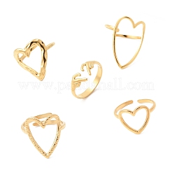 5 bague manchette ouverte en acier inoxydable 304 pour femme&nbsp;RJEW-K313-12G