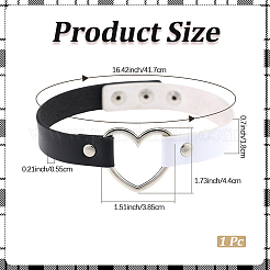 Collane girocollo a forma di cuore in lega di pelle PU bicolore gotiche regolabili per le donne&nbsp;NJEW-WH20816-007P-F