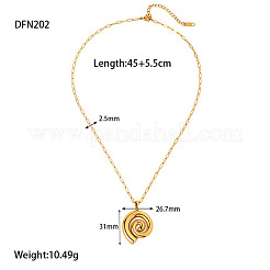 Sommer Strand 304 Edelstahl Spirale Muschel geformt Anhänger Halsketten&nbsp;FS-WG19F15-01