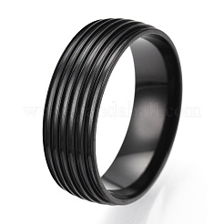 201 geriffelte Fingerringfassungen aus Edelstahl&nbsp;STAS-WH0047-03EB