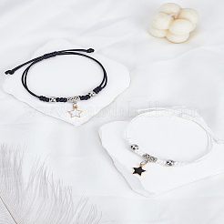 2 Stück Charm-Armbänder aus Zinklegierung mit Sternmotiv für Damen&nbsp;BJEW-LP0002-44