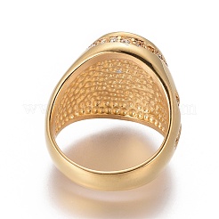 Ionenplattierung (IP) 304 Edelstahl-Fingerringe&nbsp;RJEW-E162-02G