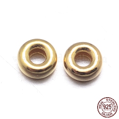Vere perle distanziatrici rotonde in argento sterling 18 placcate in oro 925k&nbsp;STER-M101-10-3.5mm
