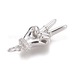 Pendentifs asl en laiton micro pave clair zircone cubique&nbsp;ZIRC-Z008-32P