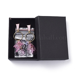 Perles de cluster en verre pendent boucles d'oreilles&nbsp;EJEW-JE03921-01