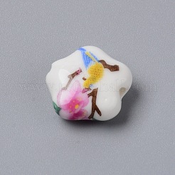 Handgemachte Porzellan Perlen gedruckt&nbsp;PORC-WH0007-07