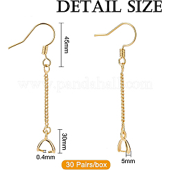 30 paio di ganci per orecchini in ottone&nbsp;KK-BC0007-66