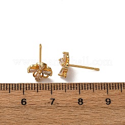 Ohrstecker aus Messing mit Pflastersteinen und klarem Zirkonia&nbsp;KK-Z121-09G