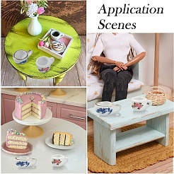 4 Stück 2 Stile Miniatur-Keramik-Tassen-Ornamente&nbsp;AJEW-YW0002-10