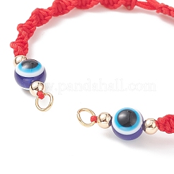 Fabricación de pulseras de eslabones de hilo de nailon trenzado ajustable&nbsp;AJEW-JB01158