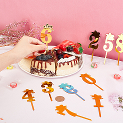 6 Stück Acryl-Kuchen-Einlegekarten-Dekoration in 6 Stilen&nbsp;BAKE-SD0001-03