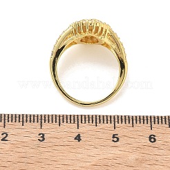 Bagues en laiton avec micro pavé de zircone cubique pour femmes&nbsp;RJEW-K261-17G