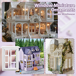 2 pièce d'ornement miniature de fenêtre en pla&nbsp;DIY-OC0015-82