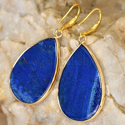 Natürliche Lapislazuli Teardrop baumeln Ohrringe&nbsp;FS-WG5CAE0-12