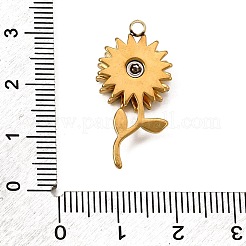 Pendentifs fidget spinner en acier inoxydable 304 et verre&nbsp;GL-CBA17B7-02G-A