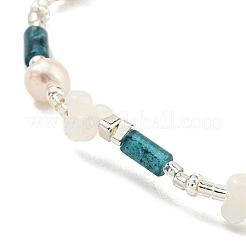 Säulenförmige Stretch-Armbänder mit natürlich gefärbten Edelsteinen&nbsp;BJEW-M315-05P