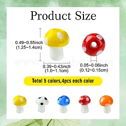20 Stück 5 Farben Pilz handgemachte Bunte Malerei Perlen Stränge&nbsp;LAMP-YW0001-23