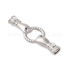 Fermoirs repliables en laiton micro pave zircone cubique transparente&nbsp;KK-C076-01P