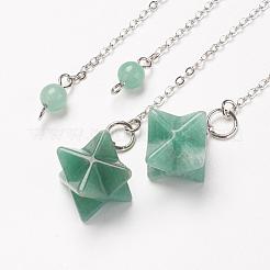 Chakra natürliches grünes Aventurin Wünschelrutenpendel&nbsp;G-F516-01F