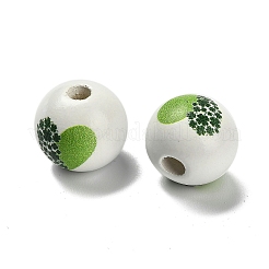 St. Patrick's Day Serie bedruckte Schima Holzperlen aus Europa&nbsp;WOOD-V002-01E