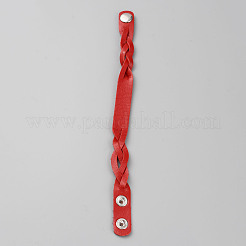 Bracciale semplice in cordoncino liscio in similpelle con fibbie&nbsp;BJEW-TAC0010-01B-01