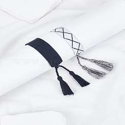 2 Stück 2 Farben handgefertigte geflochtene Armbänder aus Baumwollkordel für Frauen&nbsp;BJEW-LP0002-38
