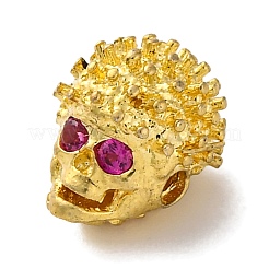 Totenkopfförmiges Gestell aus Messing mit Zirkonia-Perlen&nbsp;KK-S406-16G
