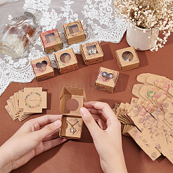 48 scatola regalo creativa in carta kraft pieghevole quadrata da 6 stili&nbsp;CON-PH0002-67