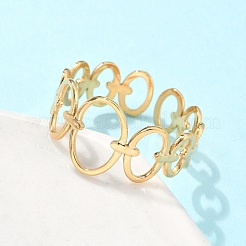 Ionenplattierung (IP) verstellbare Fingerringe aus 304 Edelstahl&nbsp;RJEW-L102-05G