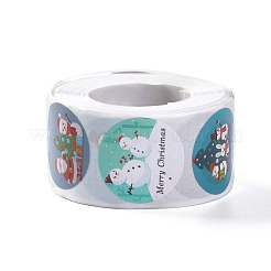 Rolle mit 8 selbstklebenden Papieraufklebern mit runden Punkten und Schneemannmuster&nbsp;DIY-A042-01I