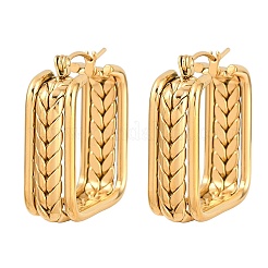 Pendientes de aro cuadrados de acero inoxidable 304&nbsp;EJEW-I320-27G-01