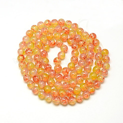 Chapelet de perles en verre baking paint&nbsp;X-DGLA-Q023-8mm-DB42